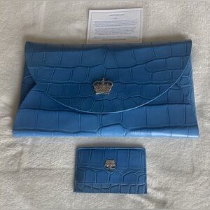 Christopher King Leather Clutch & Card Holder Set Florence Italy One of a Kind